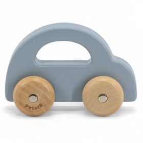 Viga gurulós kisautó fából - kék